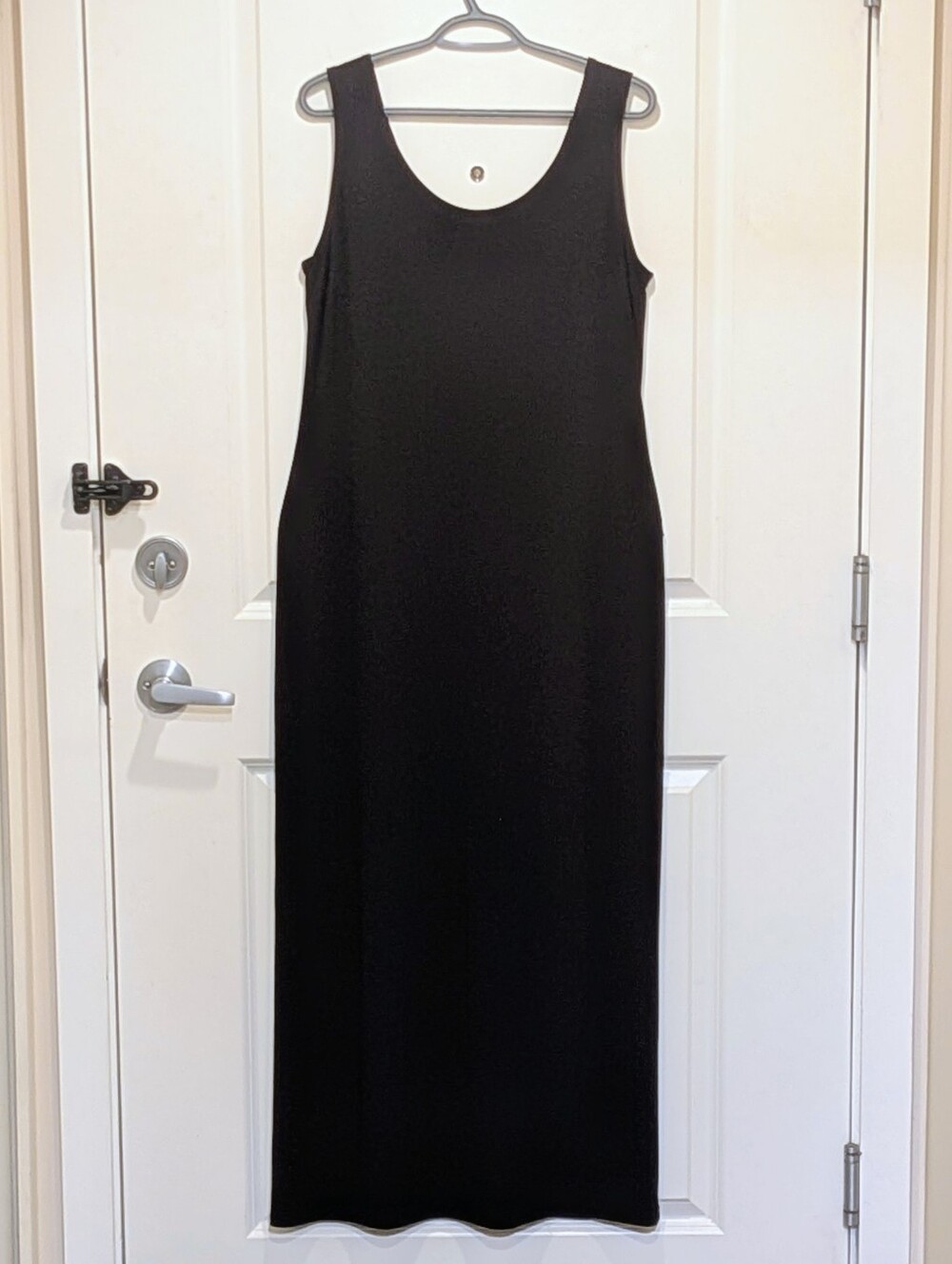 EUC Joseph Ribkoff 14 Black Super Slinky Scoop Neck Sleeveless Maxi Dress